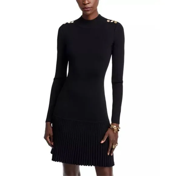 Michael Kors | Dresses | Michael Kors Nwt Mock Neck Long Sleeve Dress Black  Xl | Poshmark